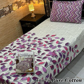 Single Bed Sheet Pair (Set) Pure Cotton-Design-4523